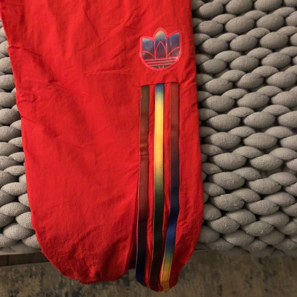 Red Adidas swish pants! Vintage style, never been worn, super cute and trendy! - Picture 4 of 14